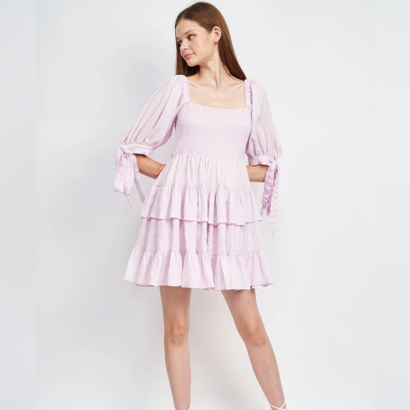 Moonpenny Adara Mini Dress in Lilac Purple - Picture 2 of 6